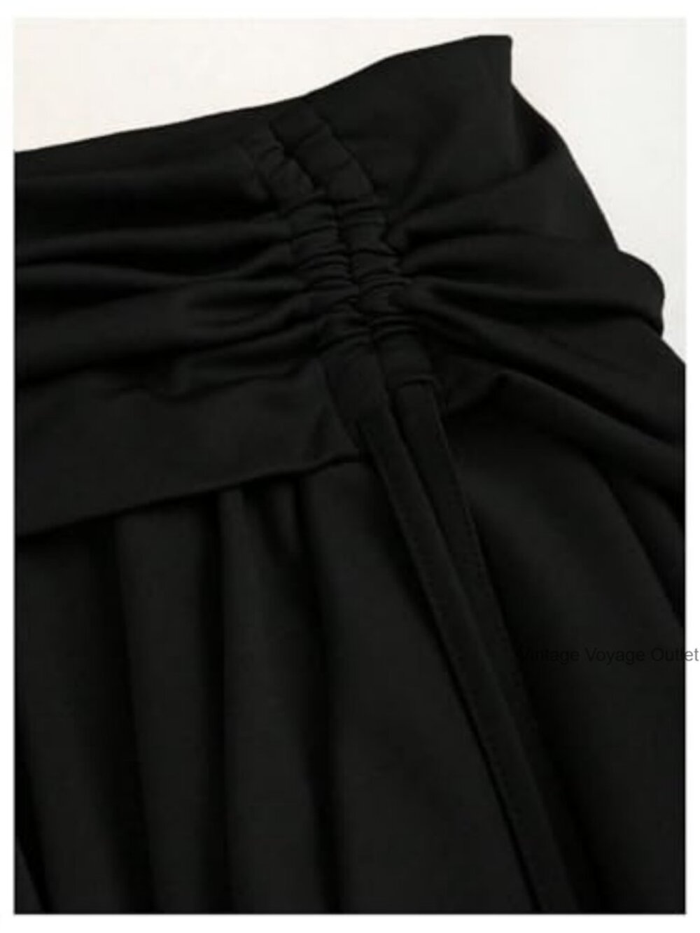 Ruched Drawstring Pleated Mini Skirt Asymmetrical Hem Night Out - Picture 3 of 6